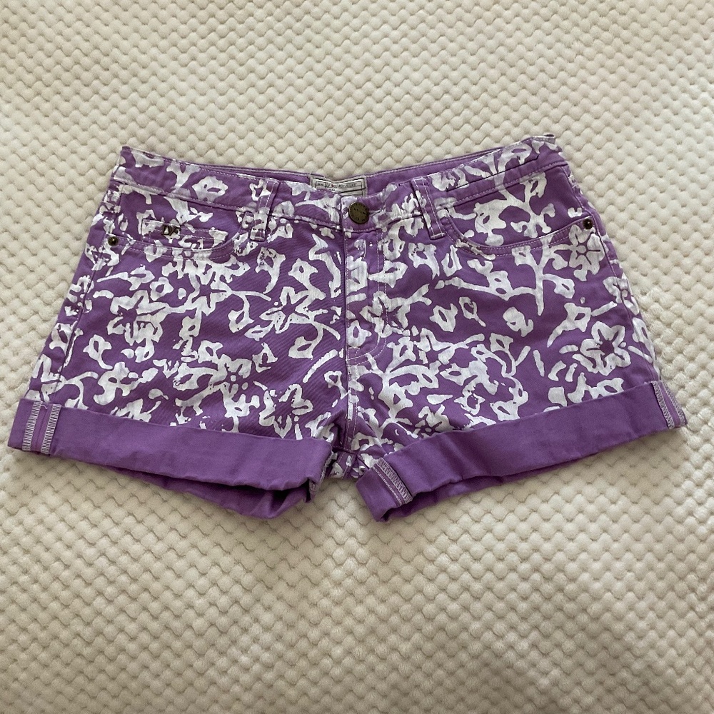DVF Loves Current Elliott The Rolled Shorts - Lilac with White Painted F…‎